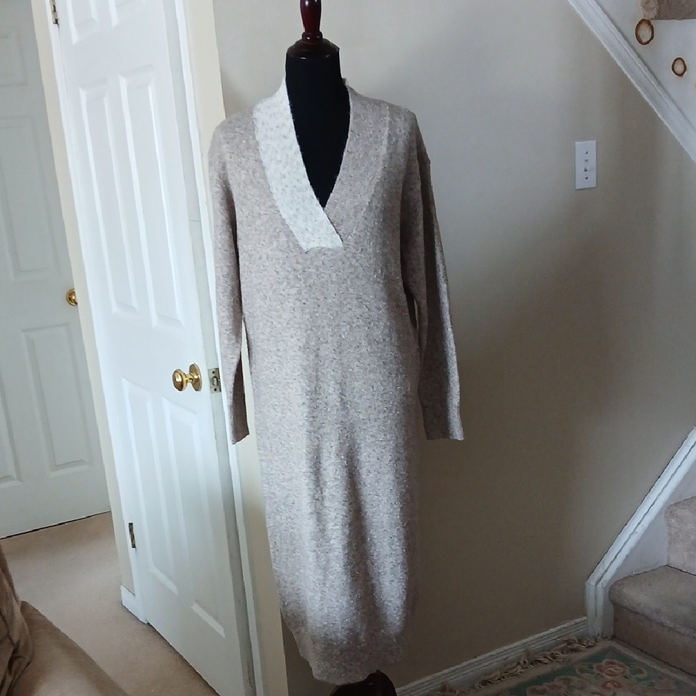 ❤️3@$25 Elegant Long Sleeve Knit Beige Dress